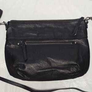 The Sak Oleta Black Genuine Leather Crossbody Bag Casual Travel